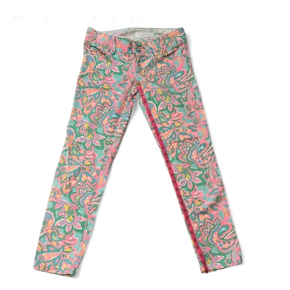 Lilly Pulitzer Worth Skinny Mini Jeans – Sand Bar Blue “Make A Splash” – Size 00 - Picture 10 of 15